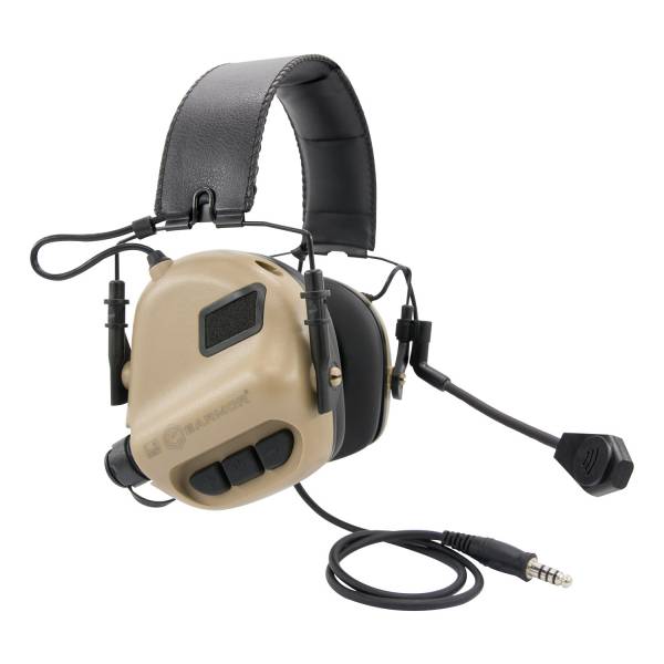 Armurerie Municentre » CASQUES et LUNETTES de protection. » Casques ANTI - BRUIT  Tir et Chasse. » Casque Electronique EARMOR M 32 TAN avec micro.