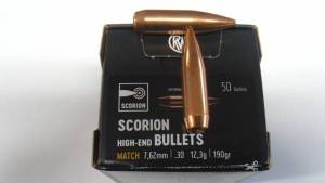 Ogives RWS SCORION .308 / 190 Grs MATCH X 50.