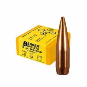 Ogives BERGER 308 / 7,62 MM - 168 Grs VLD TARGET X 100.