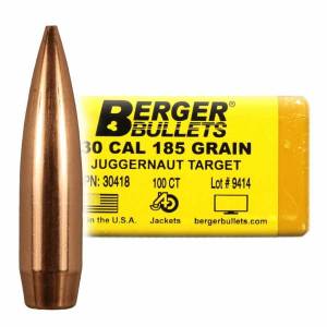 Ogives BERGER 308 / 7,62 MM - 185 Grs JUGGERNAUT TARGET X 100.