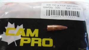 Ogives CAM PRO 308 FCP SP 150 Grains X 500.