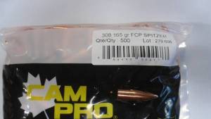 Ogives CAM PRO 308 FCP SP 165 Grains X 500.