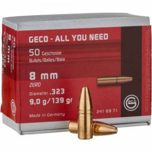 Ogives GECO ZERO .323 / 8 MM 139 Grs X 50.