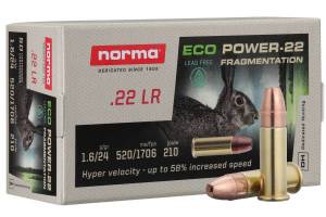 Cartouches 22 LR NORMA ECO POWER Lead Free X 500.
