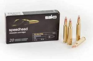 Cartouches 222 REM. MAGNUM SAKO 50 Grs SPEEDHEAD FMJ X 20.