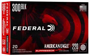 Cartouches 300 BLACKOUT AMERICAN EAGLE 220 Grs Subsoniques X 20.