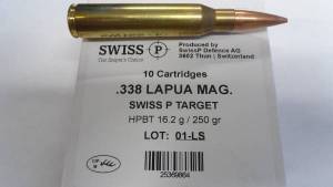 Cartouches 338 Lapua Mag SWISS P Target X 10.