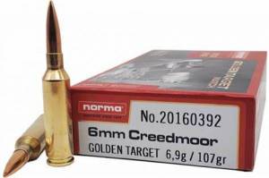 Cartouches 6 Creedmoor NORMA Golden Target 107 Grs HPBT.