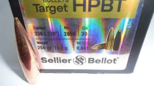 Ogives Sellier et Bellot 338 - 250 Grs HPBT X 30.
