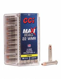 Cartouches 22 MAGNUM CCI MaxiMag + V 30 Grs HP.