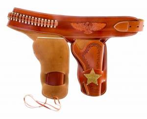 Ceinturon DENIX 2 Armes SHERIFF pour Revolvers Western.