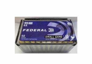 Cartouches 22 MAGNUM FEDERAL Small Game 50 Gr Cuivrées HP.