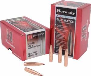Ogives Hornady 284 / 7 MM - 180 Grs ELD MATCH Réf 28503.