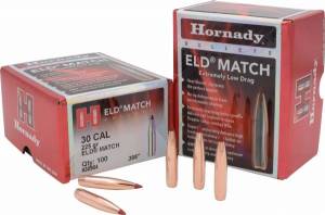 Ogives Hornady 30 - 225 Gr ELD MATCH Réf. 30904.