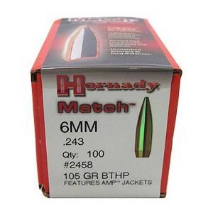 Ogives Hornady 243 - 105 grs BTHP Réf. 2458.