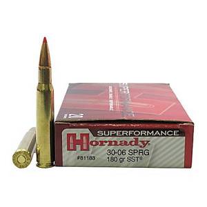 Cartouches 30 - 06 SPG HORNADY 180 Grs SST Superformance.