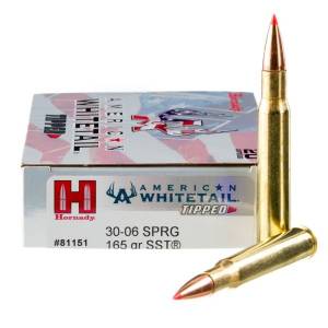 Cartouches 30 - 06 SPG HORNADY American Whitetail Tipped 165 Grs SST X 20.
