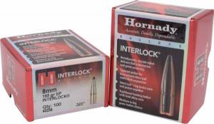 Ogives Hornady 323 / 8 MM - 195 Grs SP Interlock Réf. 3236.