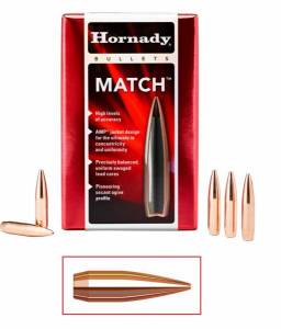Ogives Hornady 30 - 155 Grs BTHP MATCH Réf. 3039 B.