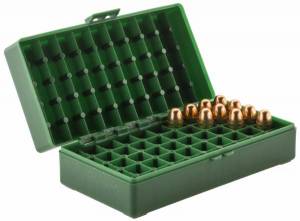 Boite MEGALINE pour 50 Cart. 45 ACP / 40 S&W VERTE.