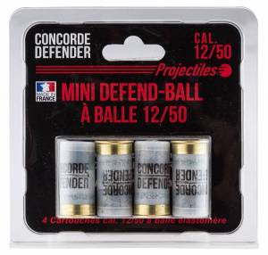 Balles CONCORDE Defend Ball Cal. 12 X 50 MM blister de 4.