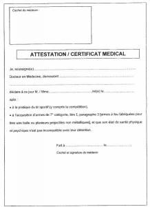 Modèle de Certificat Médical.