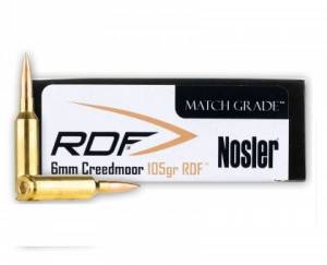 Cartouches 6 MM Creedmoor NOSLER Match Grade 105 Grs RDF.