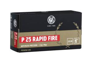 Cartouches 22 LR RWS P 25 RAPID FIRE X 50.