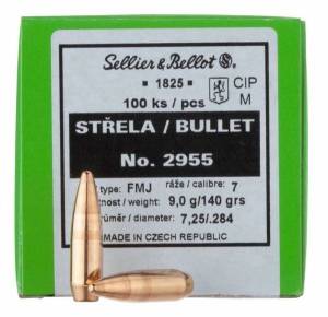 Ogives Sellier et Bellot 284 / 7 MM - 140 Grs FMJ X 100.