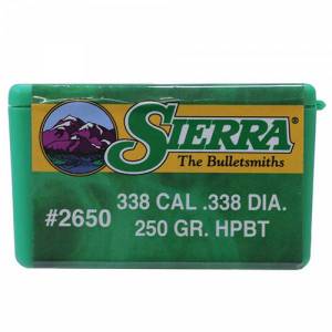 Ogives Sierra .338 / 250 Grs HPBT Match Réf. 2650.