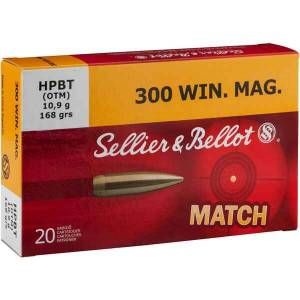 Cartouches 300 Win. Mag. S&B MATCH OTM 168 Grs X 20.