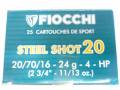 Cartouches Cal. 20 X 70 FIOCCHI ACIER HP 24g Pb 4.