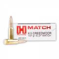 Cartouches 6,5 Creedmoor HORNADY 147 Grs ELD MATCH.