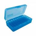 Boite MTM P 50 45 ACP Bleue translucide.