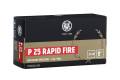 Cartouches 22 LR RWS P 25 RAPID FIRE X 50.